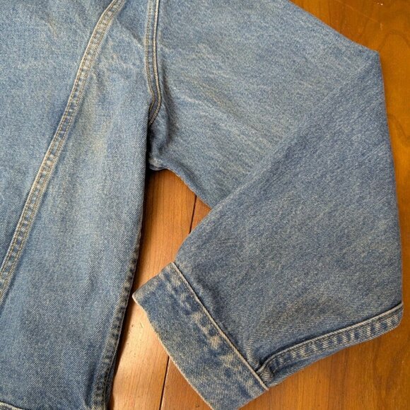 Vintage Jordache Blue Jean Denim Jacket Unisex - Large Medium Wash w/Pockets - Picture 16 of 16